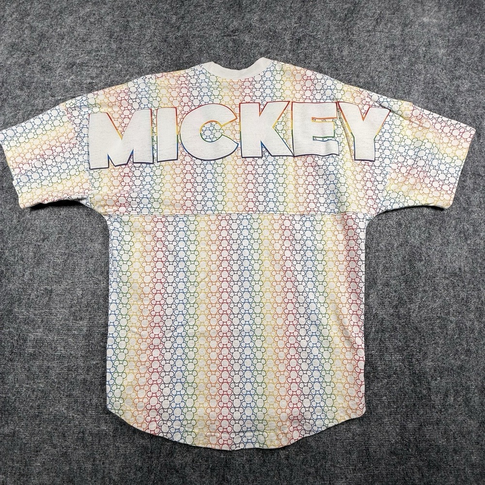 Disney Spirit Jersey Pride Rainbow Mickey Mouse All Over Print Short Sleeve XS